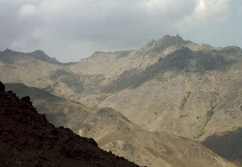 Alvand peak (right) and...