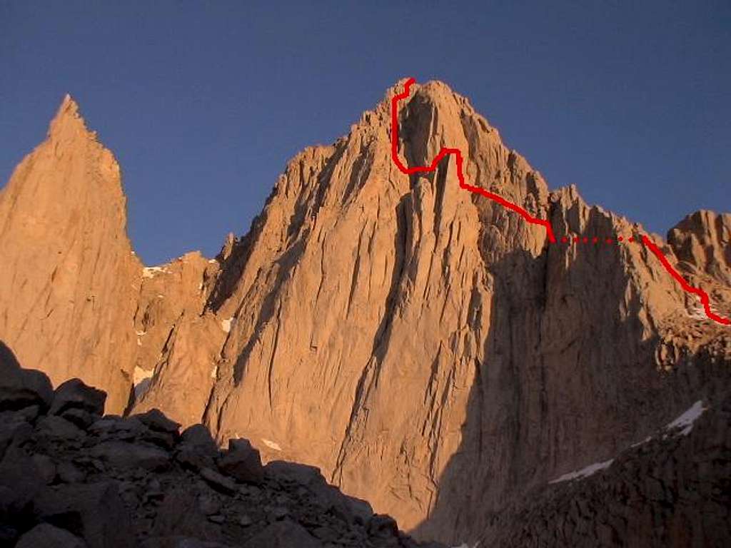 East Face Route (5.6); the...