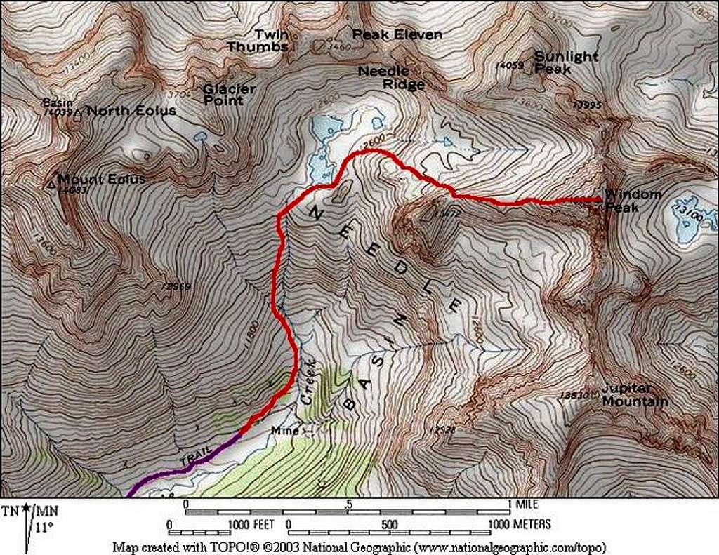 Red: West Ridge route (please...