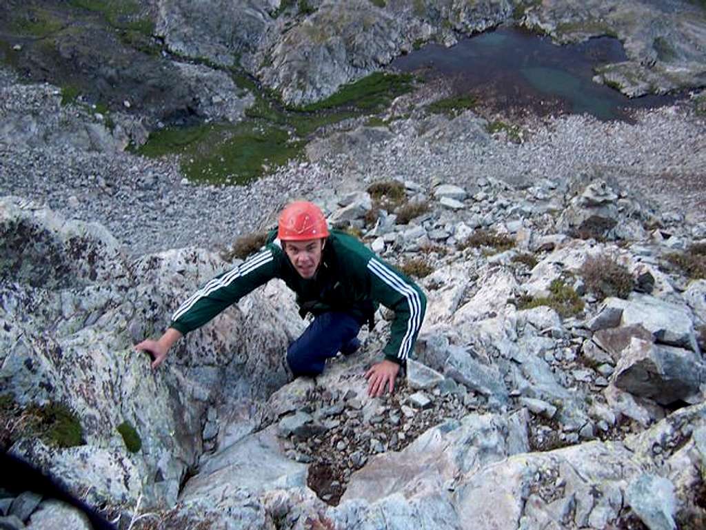 Climber gaining the ridge...