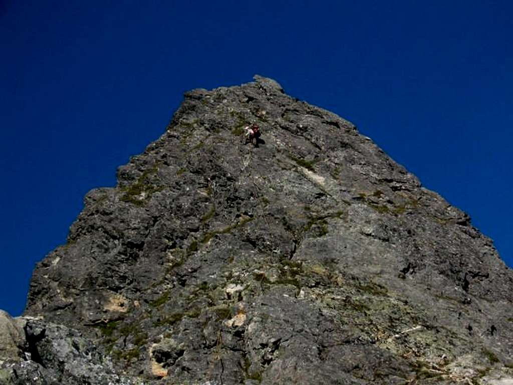 Jim climbing the 4th pitch of...
