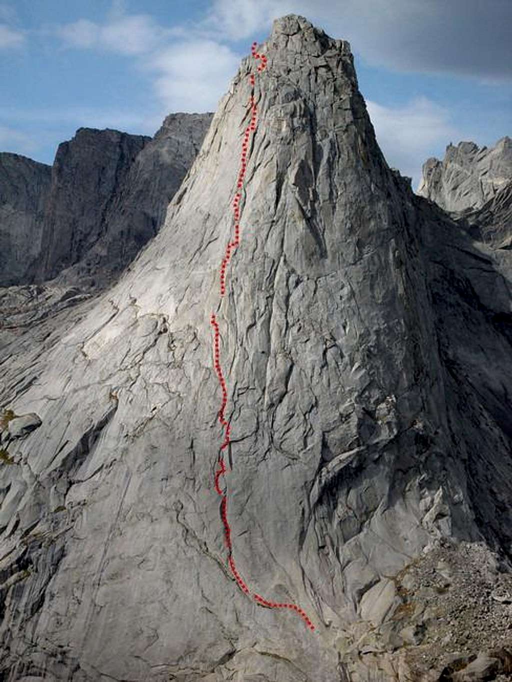 Route of ascent NE Face...