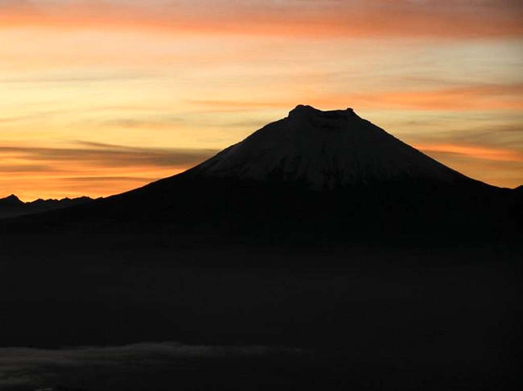 The silloutte of Cotopaxi...