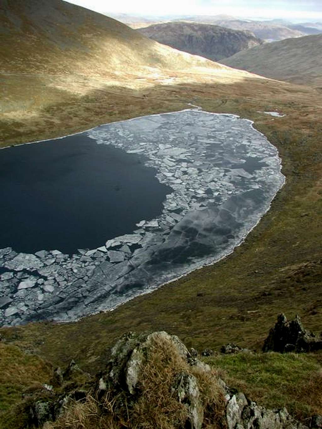 Shattered ice on Red Tarn....