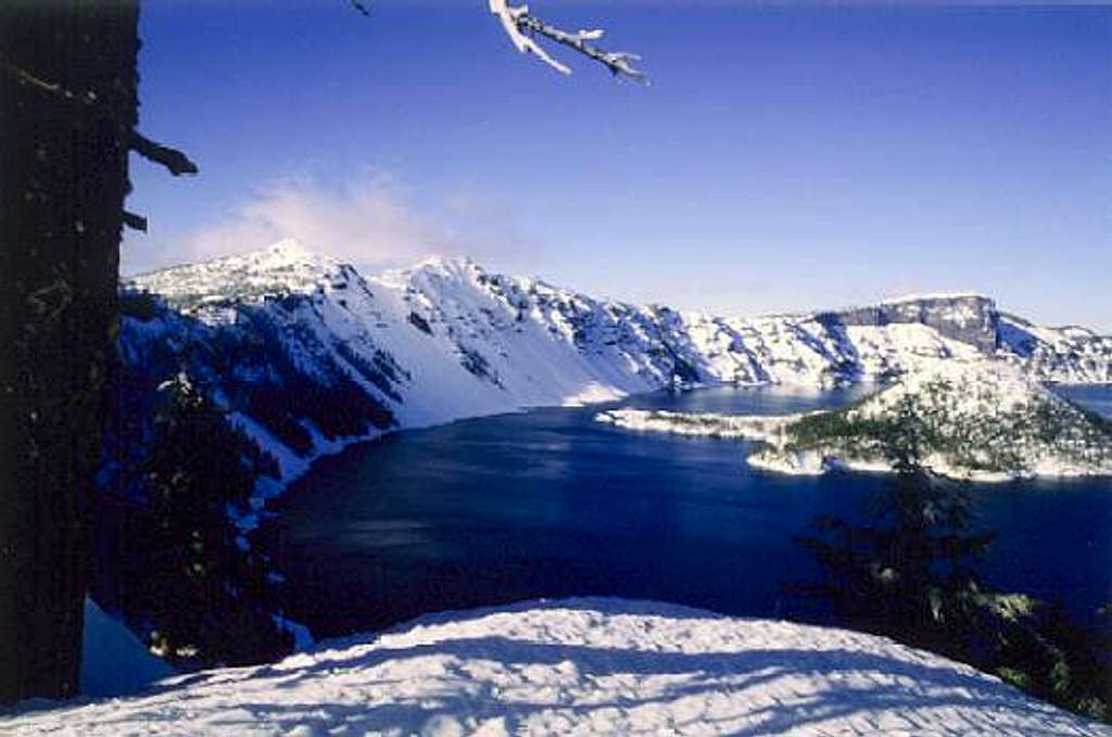 Crater Lake. Llao Rock is the...