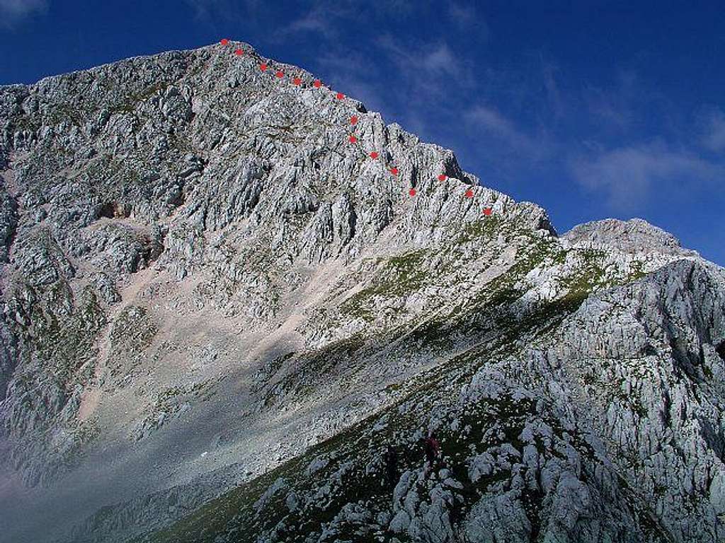 The summit ridge of Grintovec...