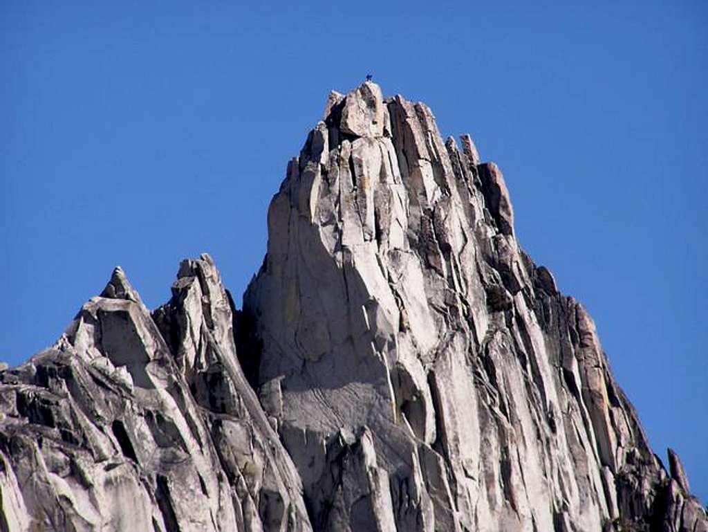 Zoomed in shot of a climber...