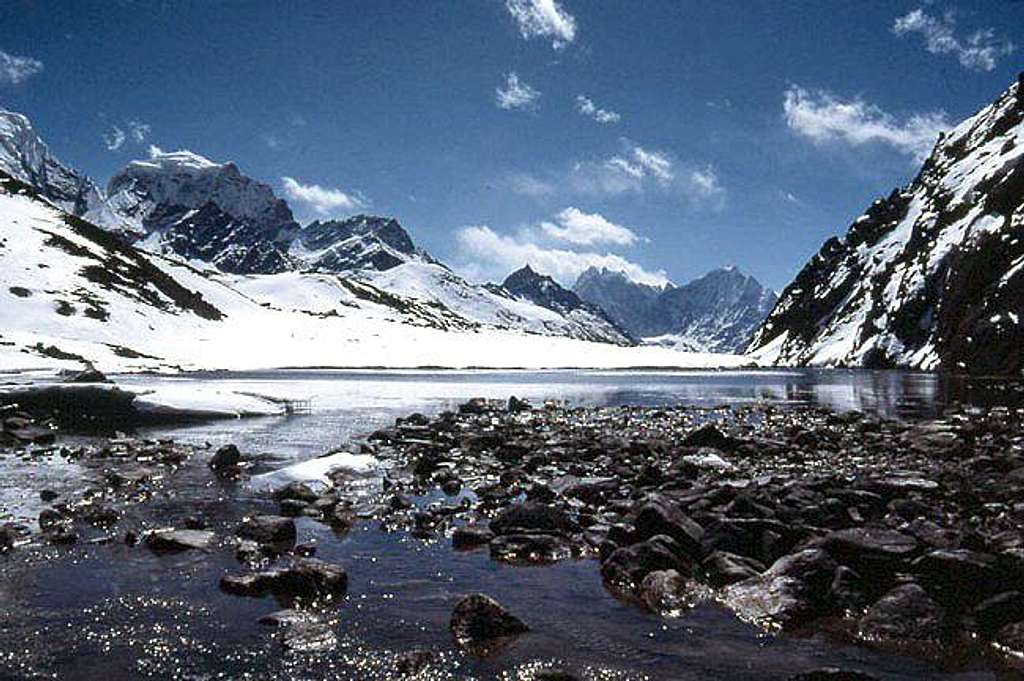 The lake just before Gokyo in...