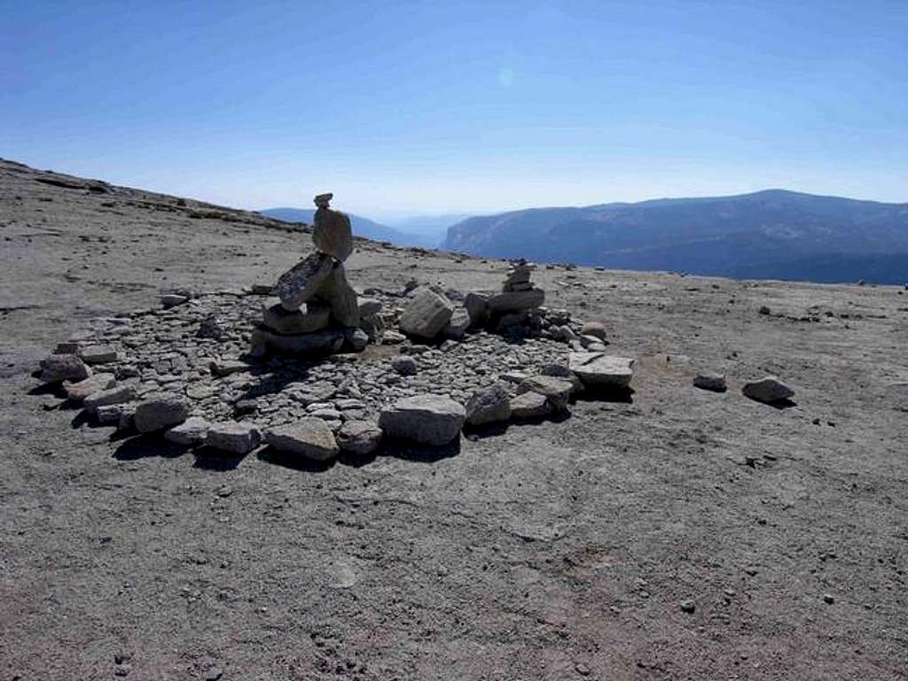 Interesting cairn on Half Dome.
