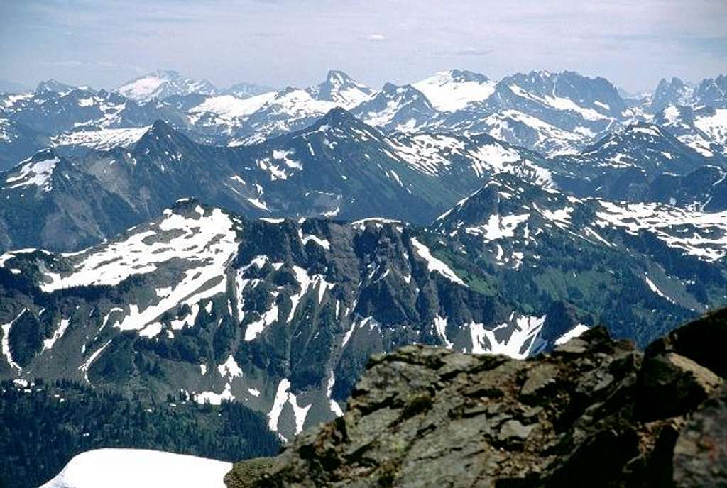 North Cascades peaks from west