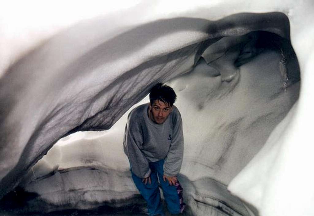 Me in the snowy 'cave' on the...