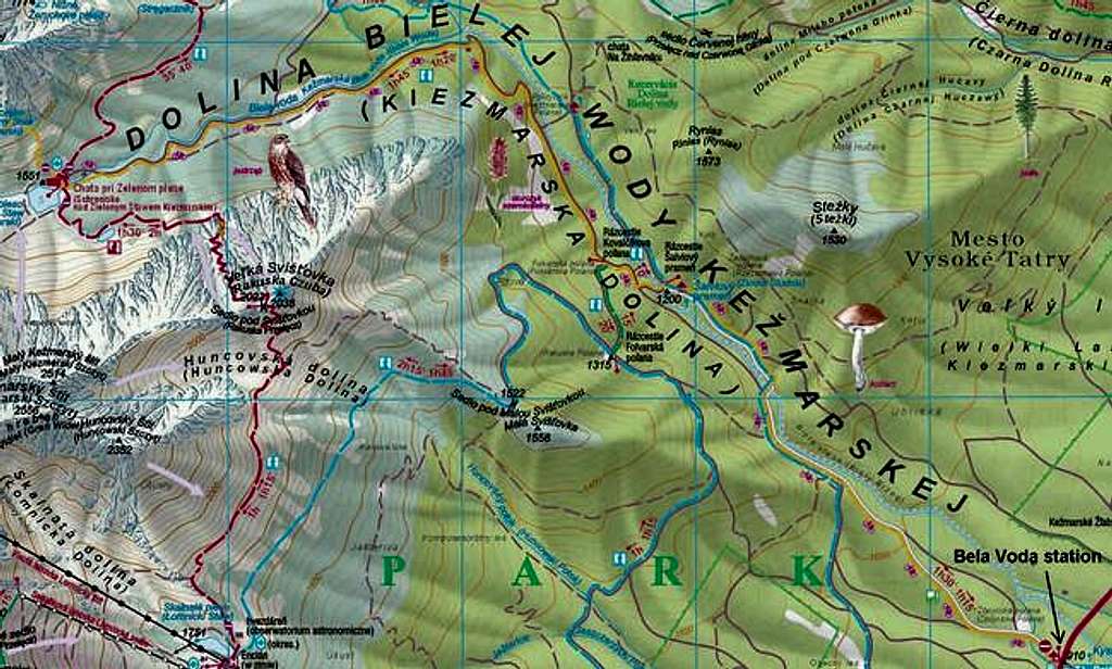 Map of rout from Bela Voda to...