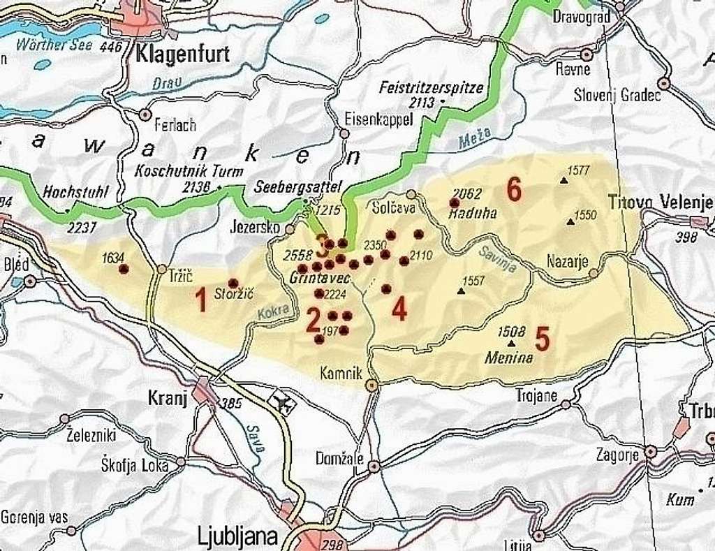 Kamnik Alps Map