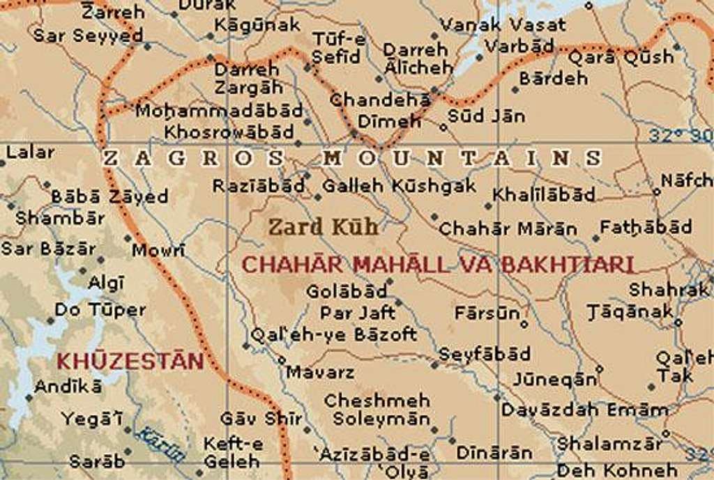 Chaharmahal-e-Bakhtiary map