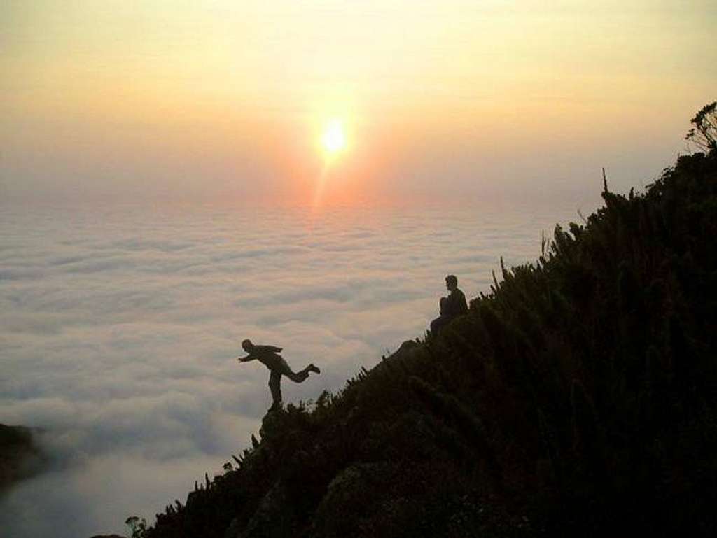 Meditating above the clouds.