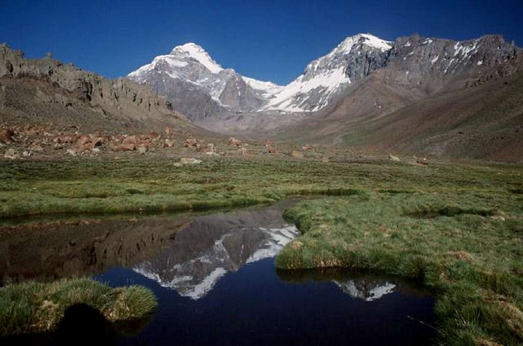 View of Aconcagua(left) and...