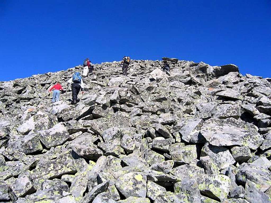 Ascent on southern side of...