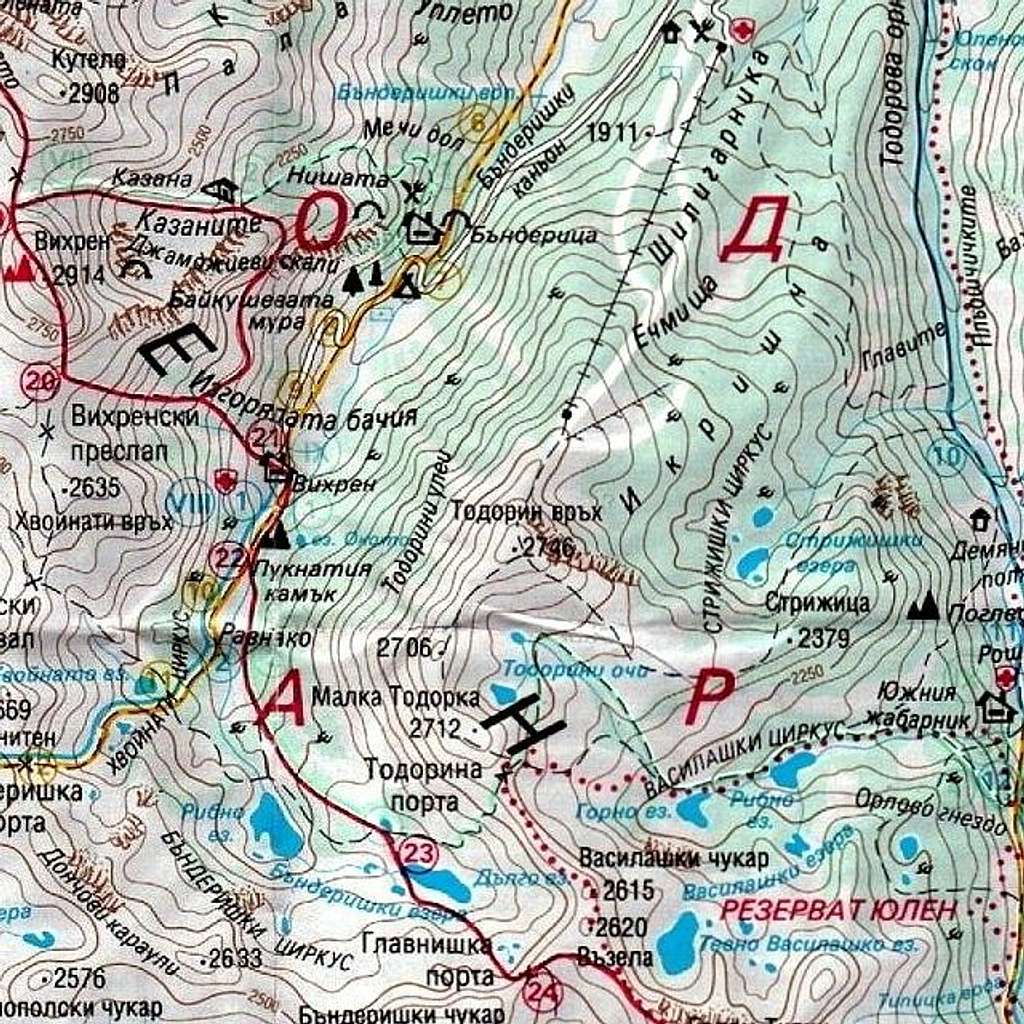 Map of Todorka (2746 m) area.