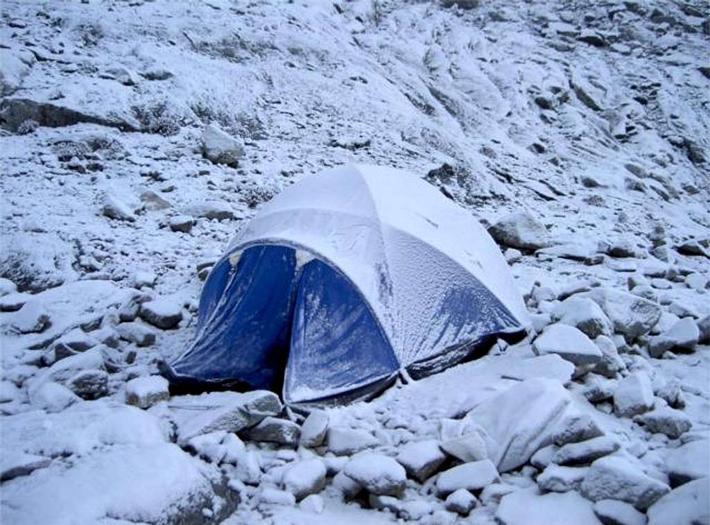 A very cold high camp,...