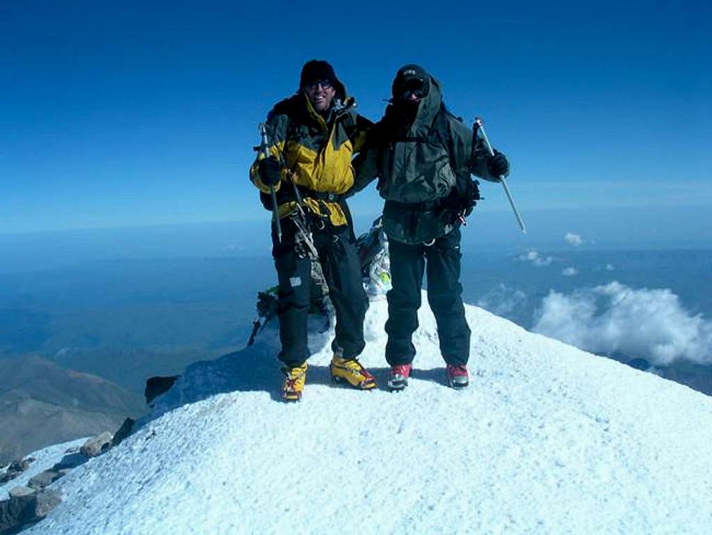 On the summit of Mt. Elbrus -...
