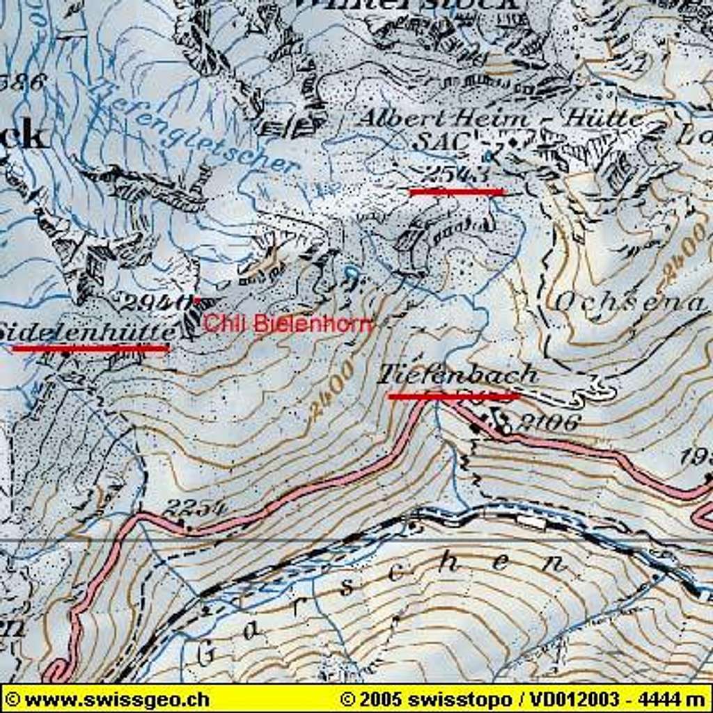 Map of Chli Bielenhorn area....