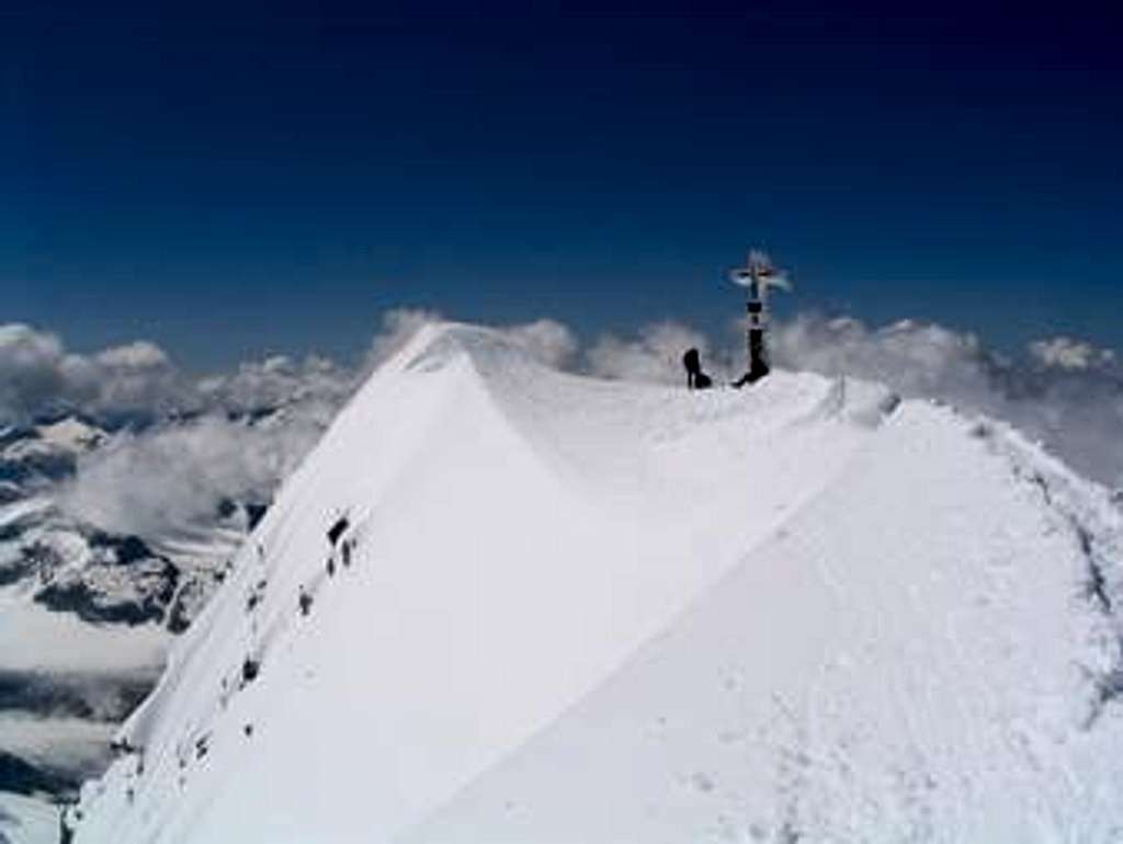 The summit ridge and cross