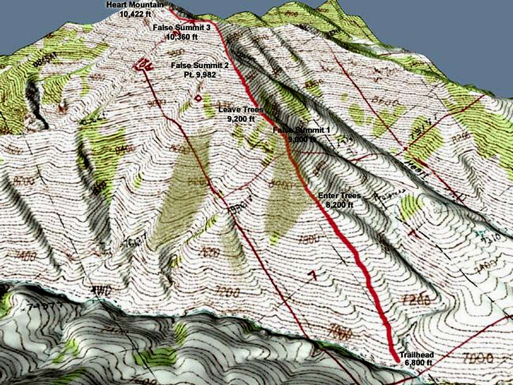 Map of the South Ridge of...
