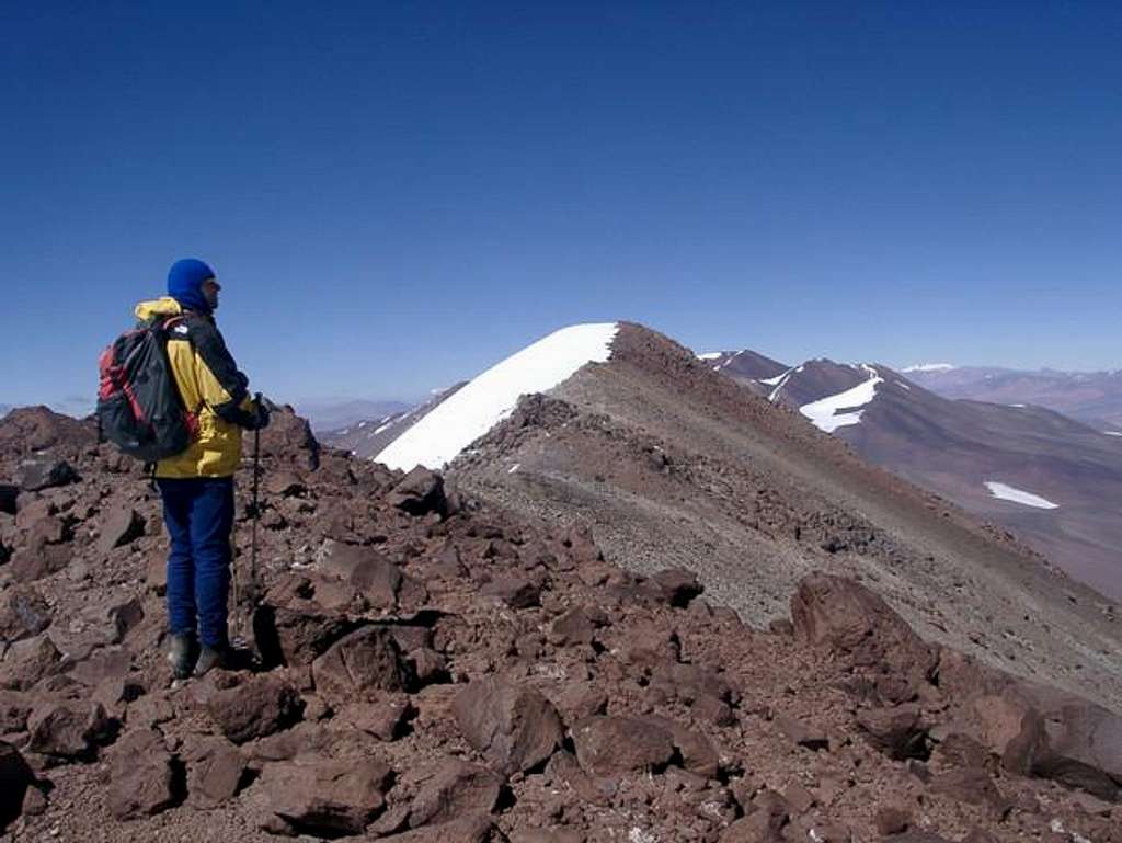 Reaching the summit of Cerro...