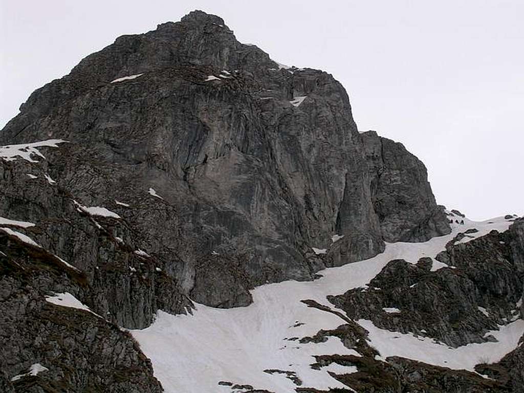 Climbers (on snow, on right)...