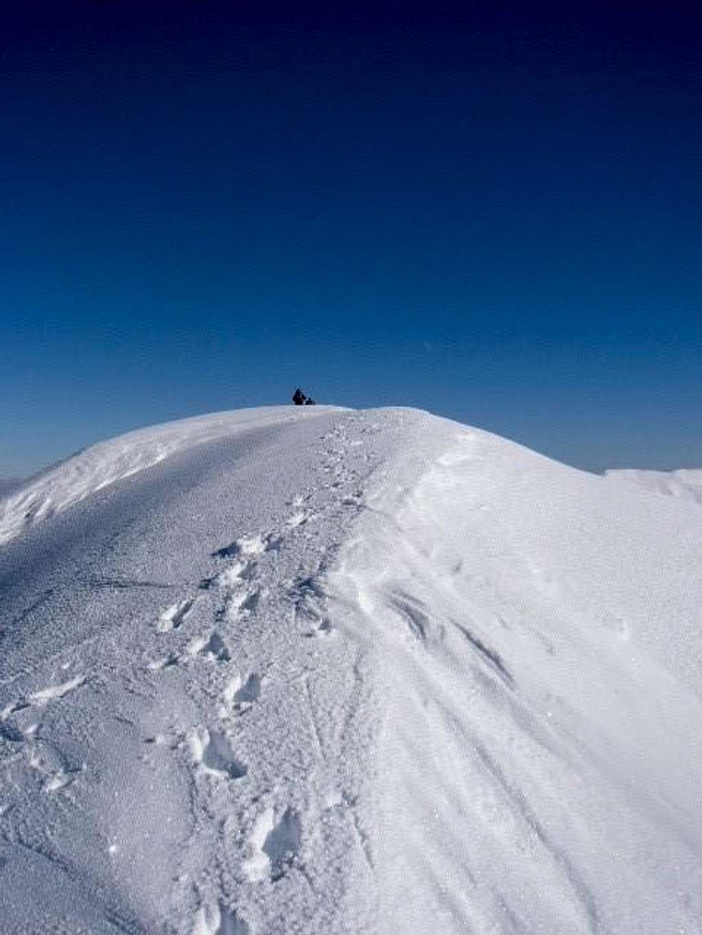 The flat ridge to the summit...