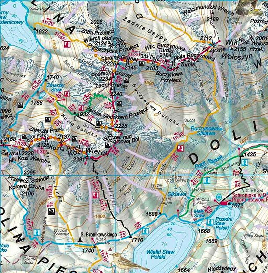 Kozi Wierch - Map of the...