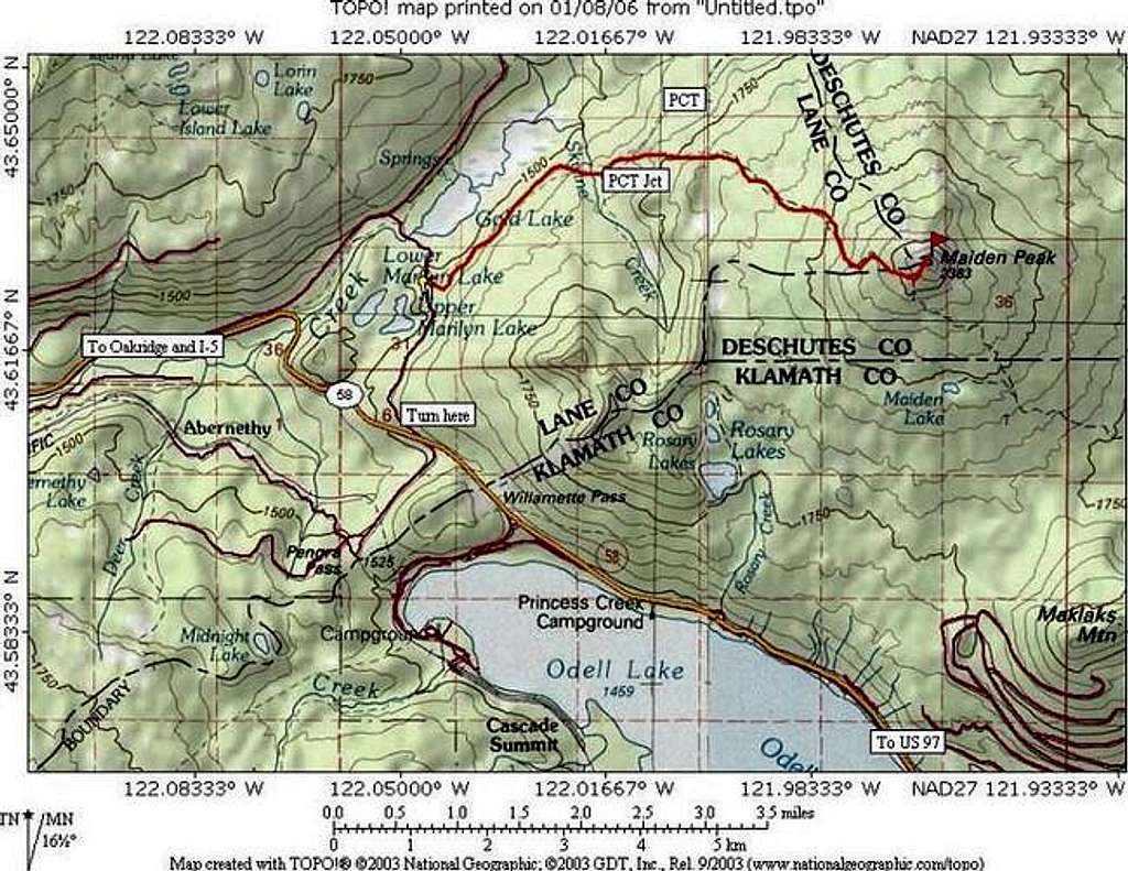 Map of area and trail of...