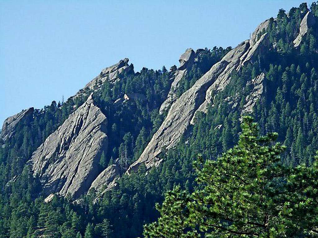 The Central Flatirons from Bluebell Shelter