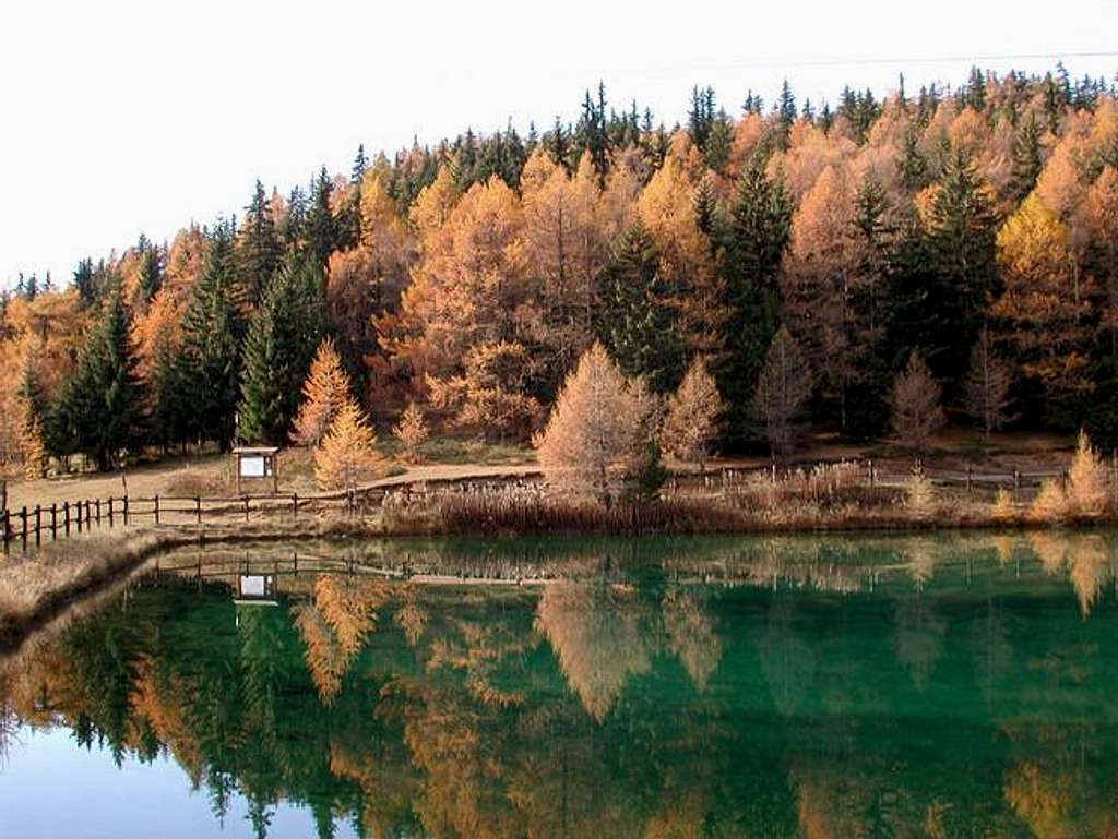 The nice lake of Joux in autumn
