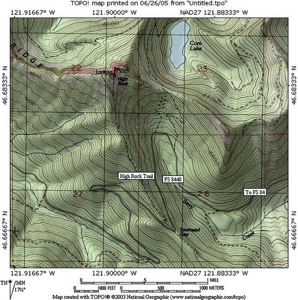 Map showing trail to summit...