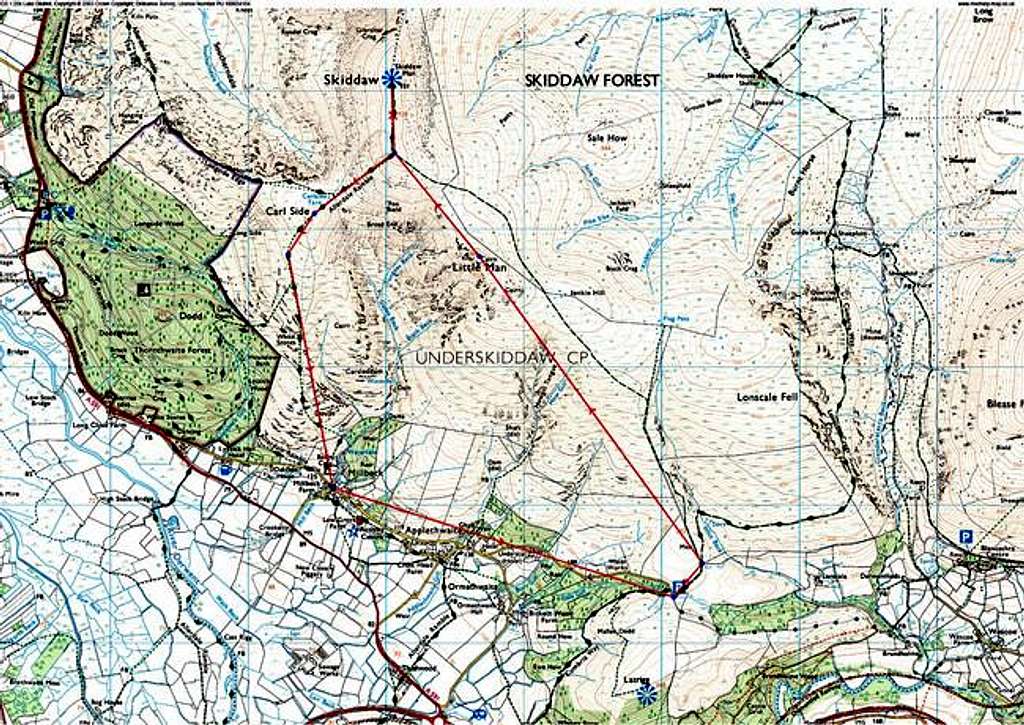A general map of Skiddaw