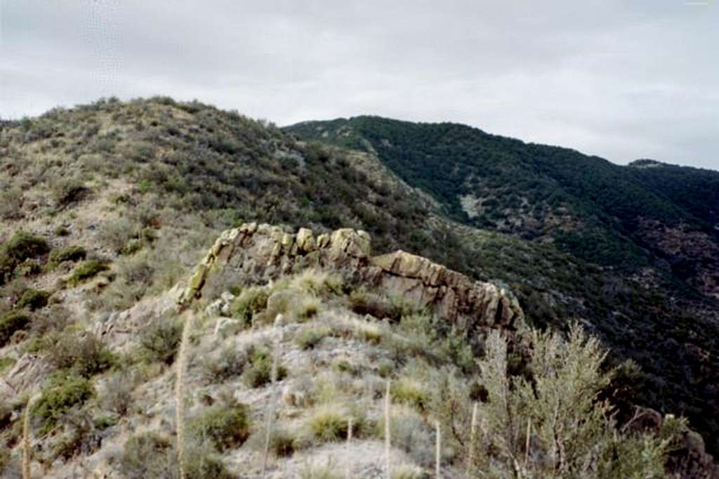 The rock outcropping on the...