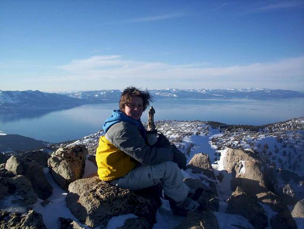 Greg, sitting at the summit.