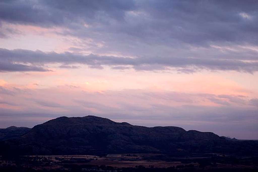 King Mountain silhouetted...