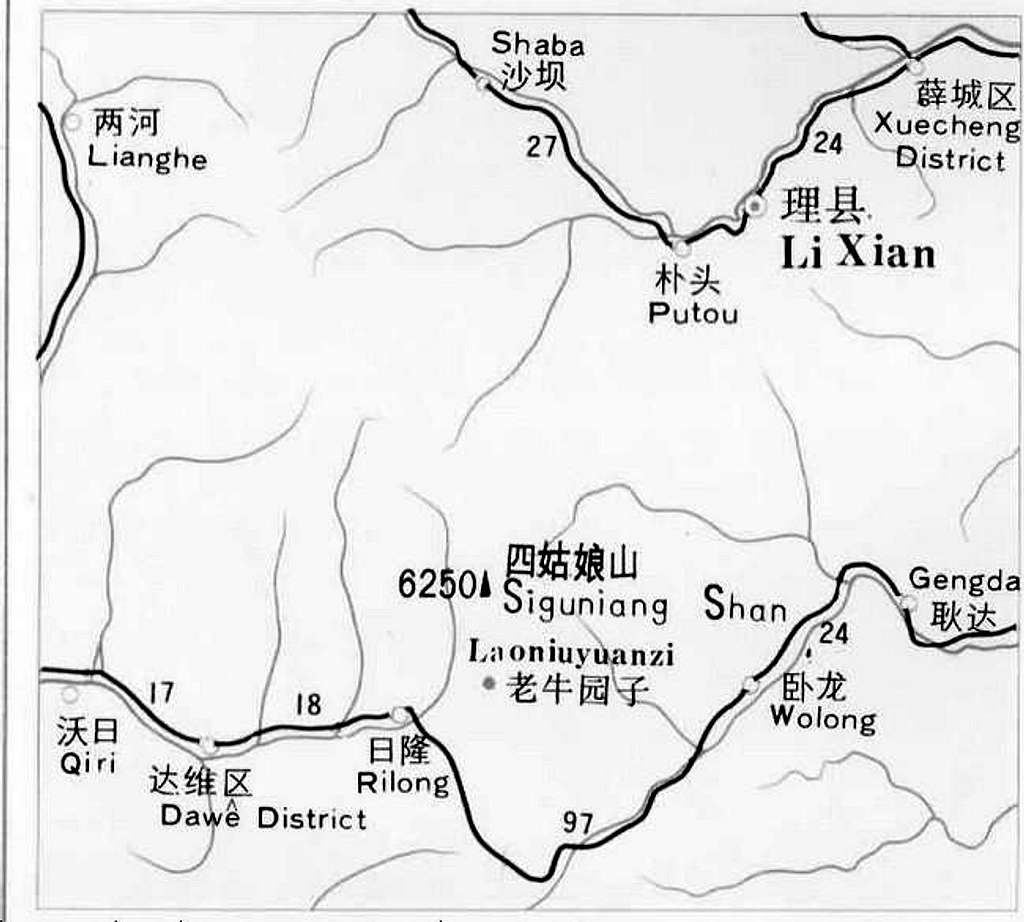 Chinese map of main roads in...