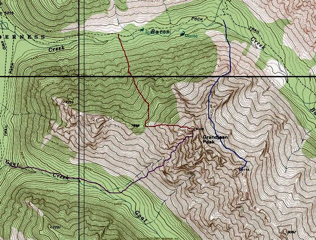 Grandjean Peak route overview...