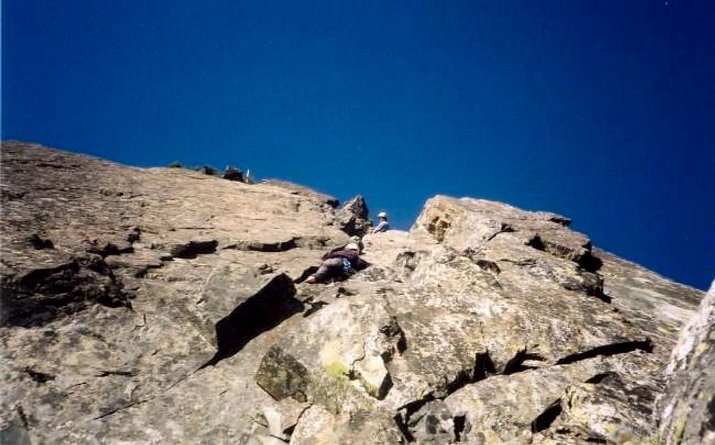 Alison climbing the South...
