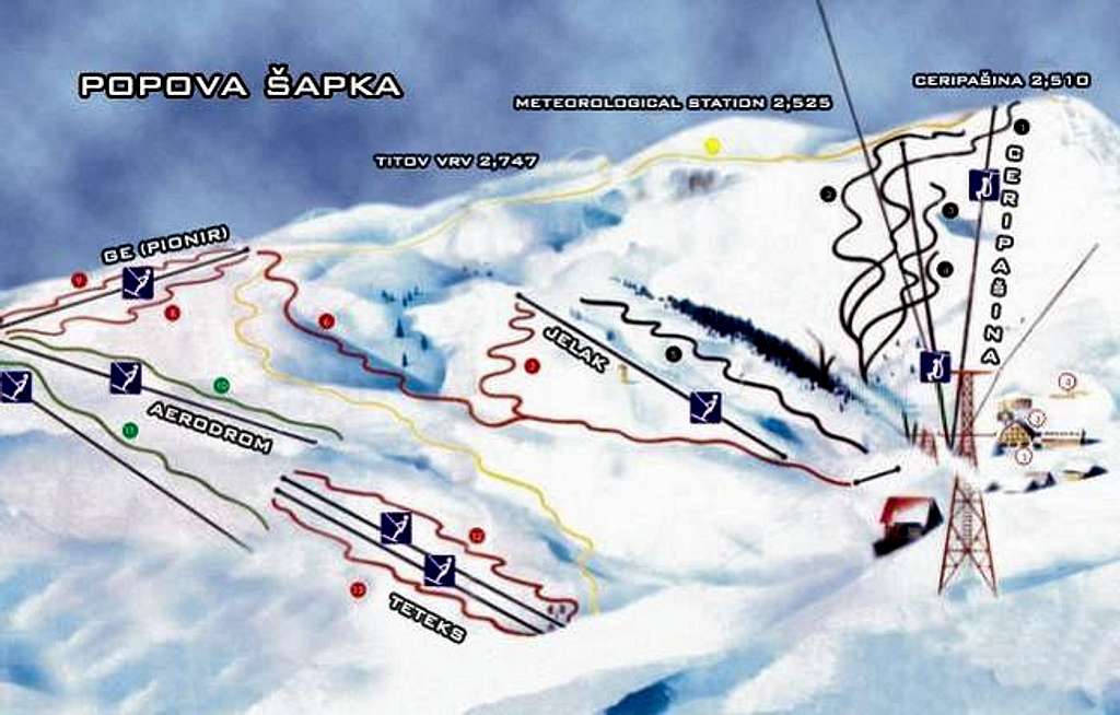 Map of winter ski-center...