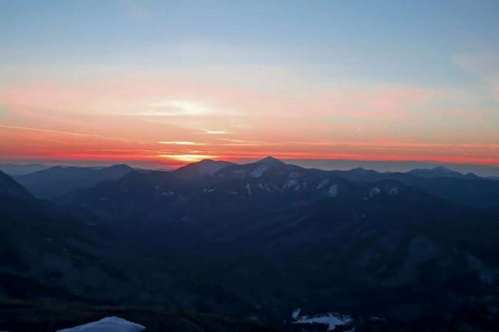 The Great Range at sunset