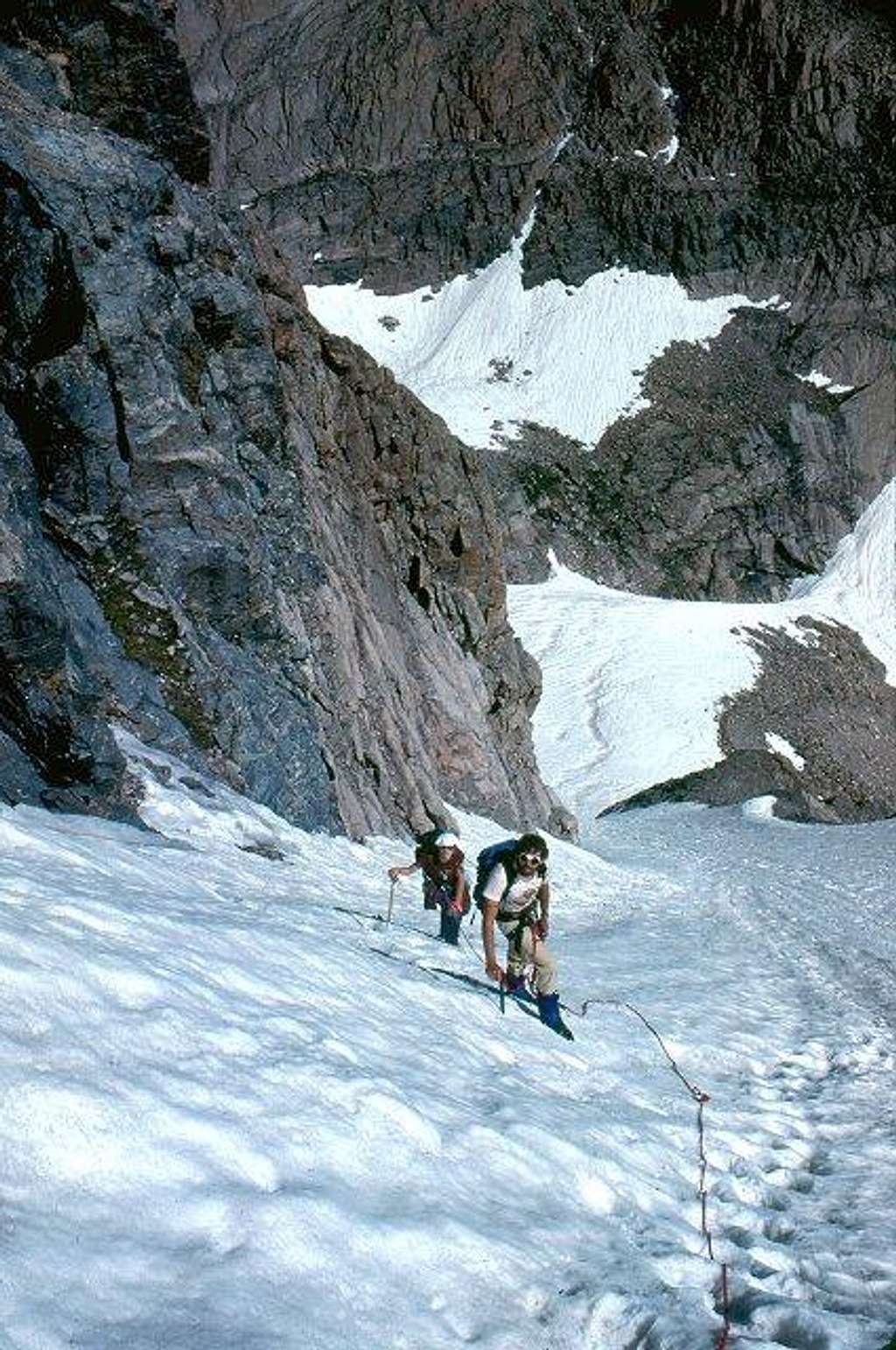 Climbing Lambs Slide on the East Face of Longs Peak