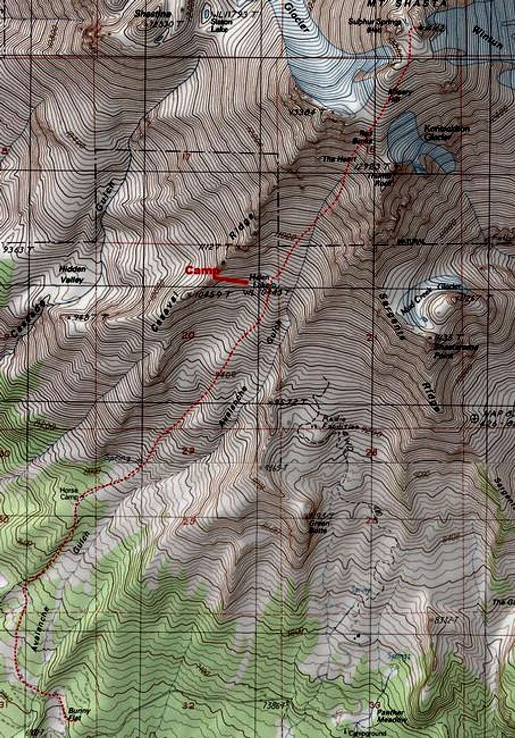 Avalanche Gulch route