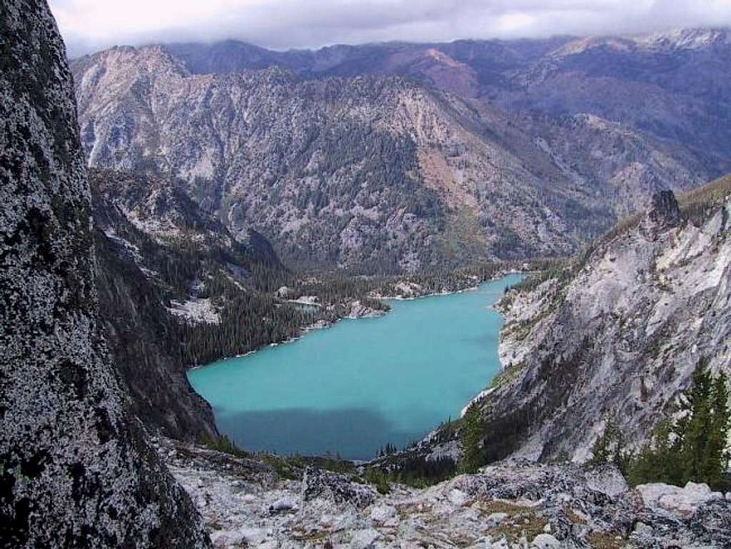 Looking down on Colchuck Lake...