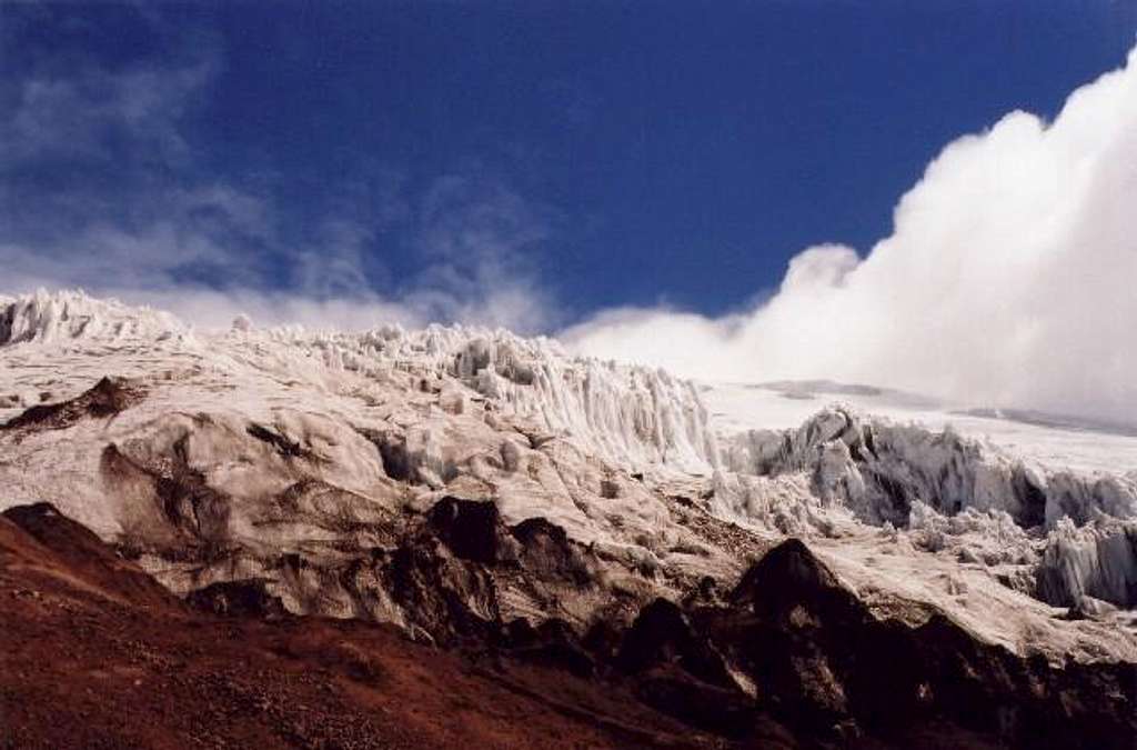 Entry onto Cotopaxi glacier.
