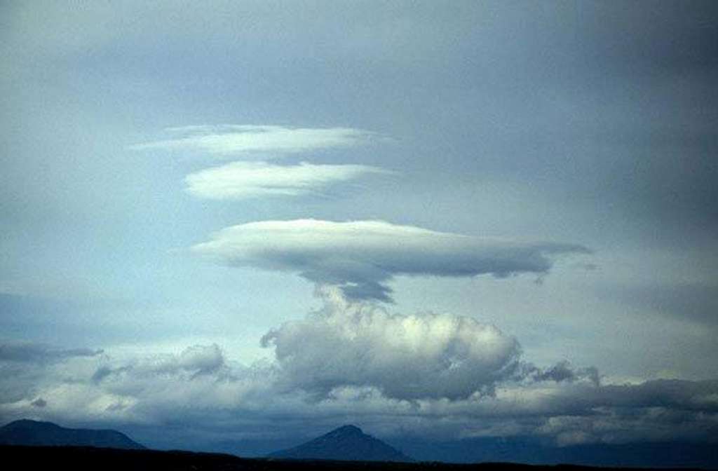 Lenticular clouds in Kamchatka