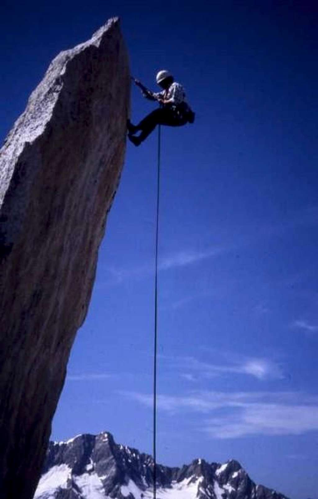 Rapelling from the summit...